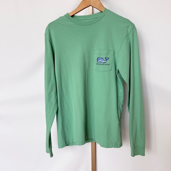 Vineyard Vines Unisex XS Green Long Sleeve Pocket Tee Casual Top Spring Cotton - Picture 2 of 9